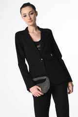 Blazer monopetto in tessuto stretch