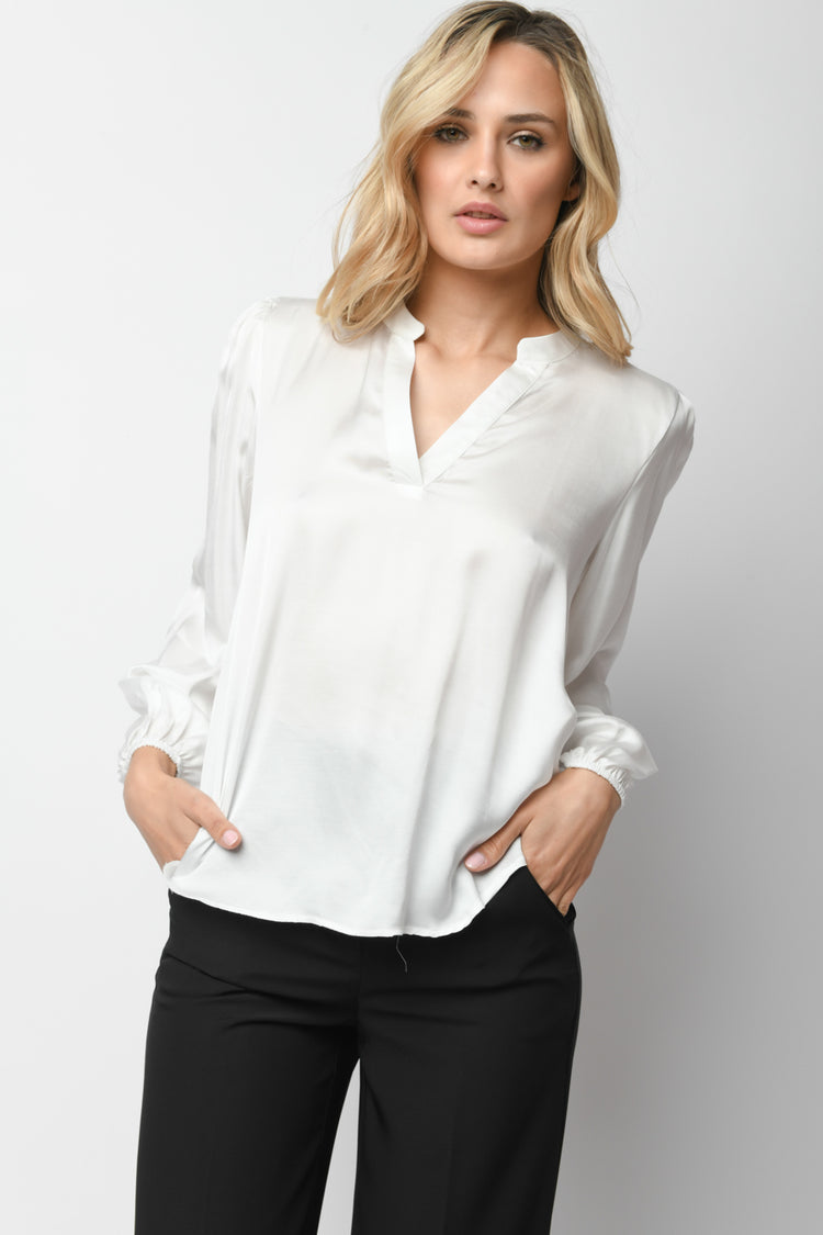 Blusa in raso di viscosa