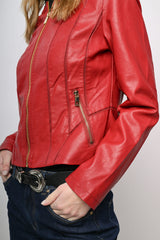 Giacca in similpelle con zip