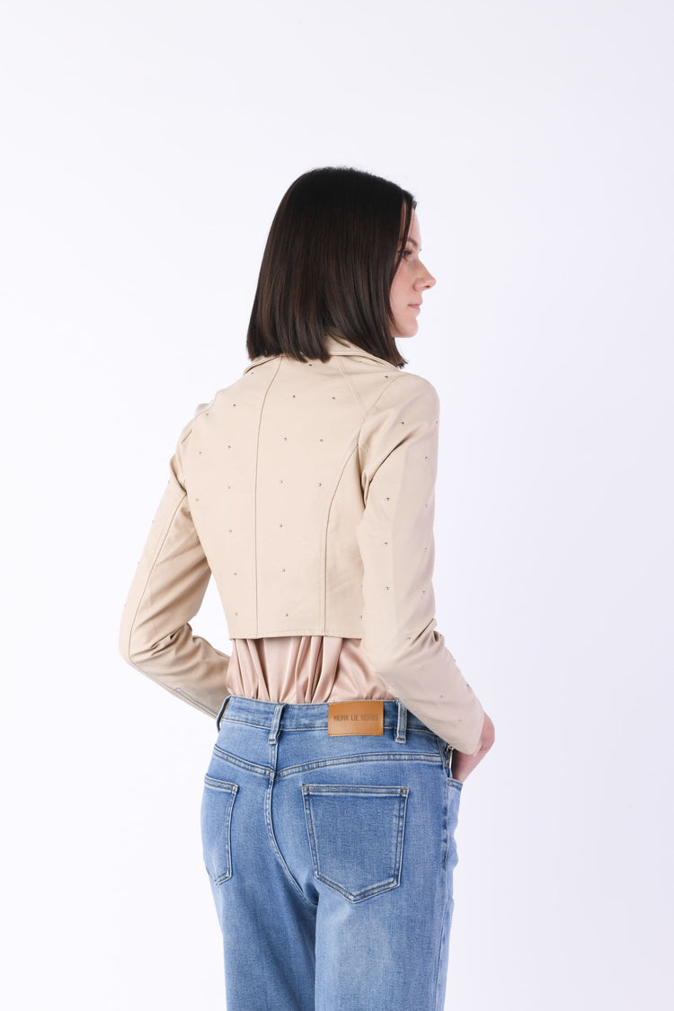 Giubbotto similpelle crop