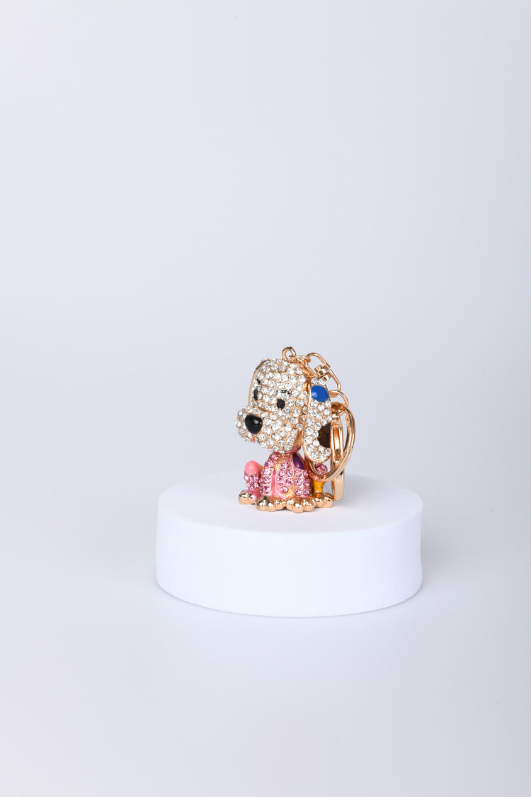 Portachiavi con cane in strass