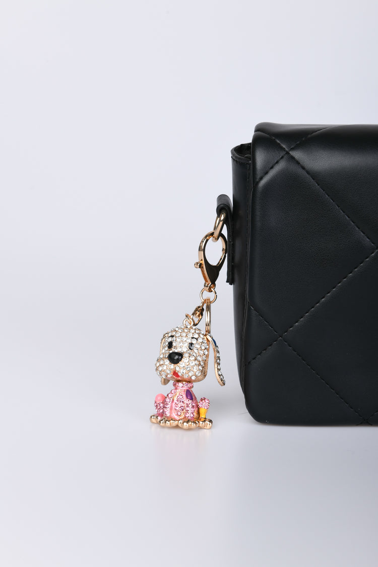 Portachiavi con cane in strass