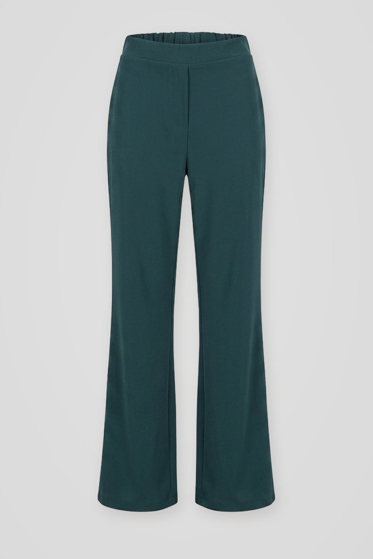 Pantaloni a gamba morbida e svasata verde petrolio