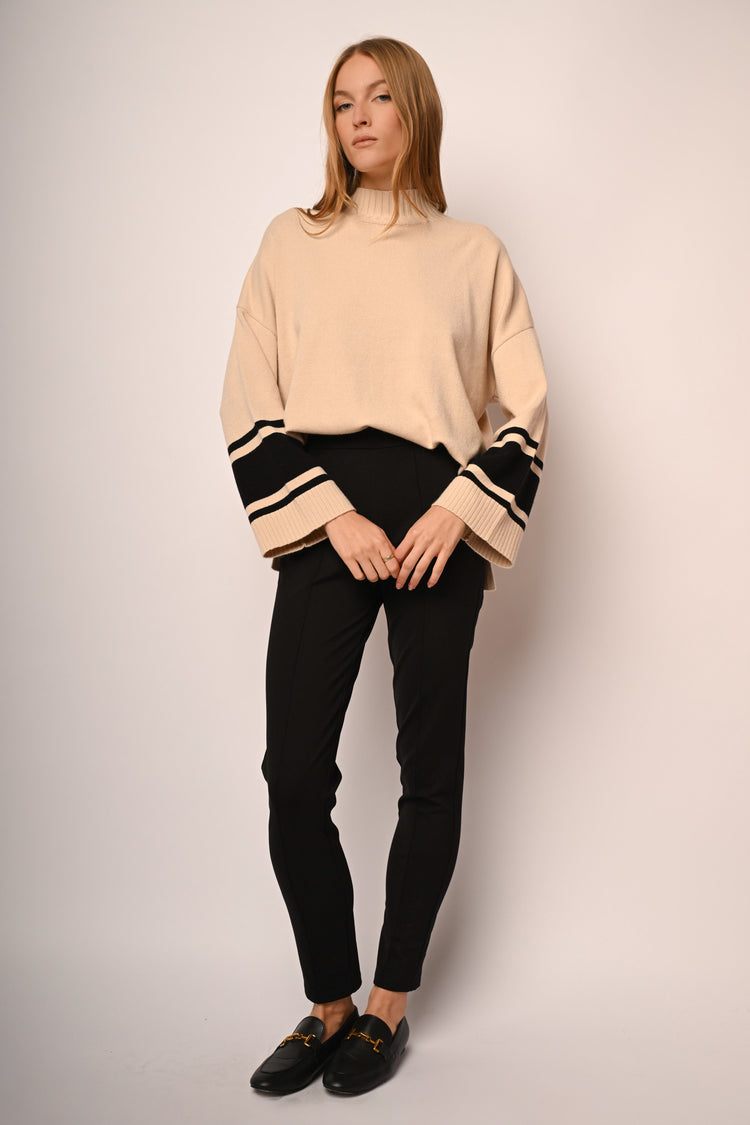 Leggings misto viscosa con impuntura