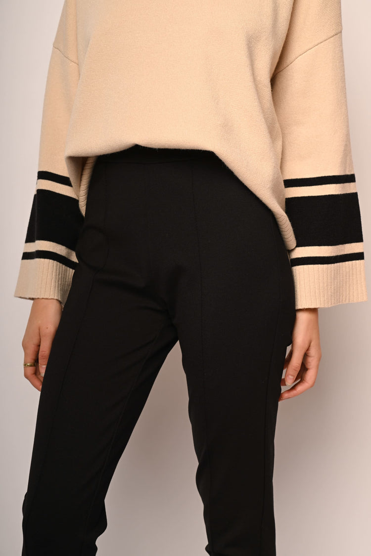 Leggings misto viscosa con impuntura