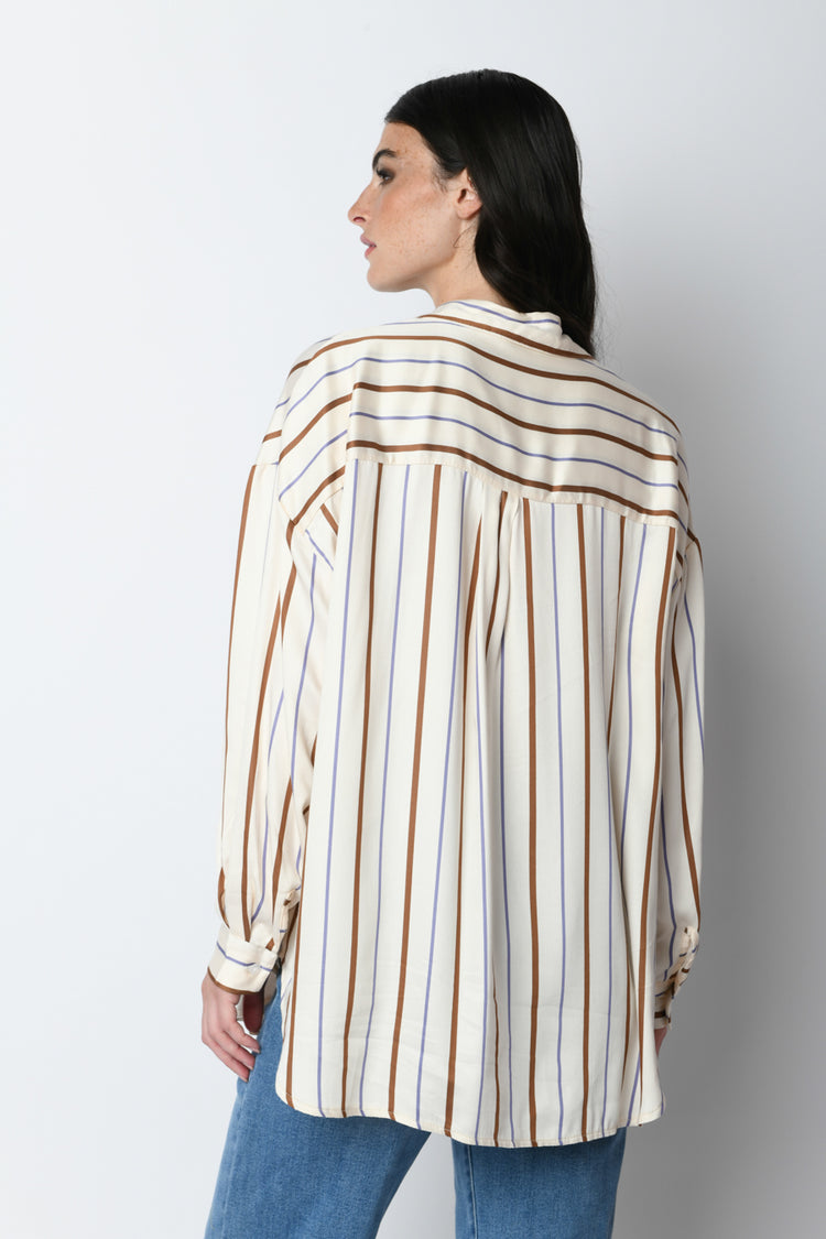 Camicia in viscosa a righe