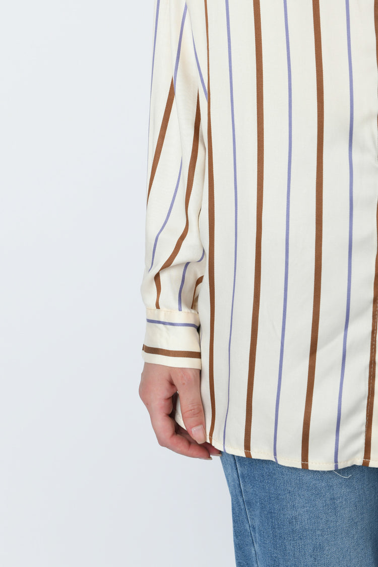 Camicia in viscosa a righe