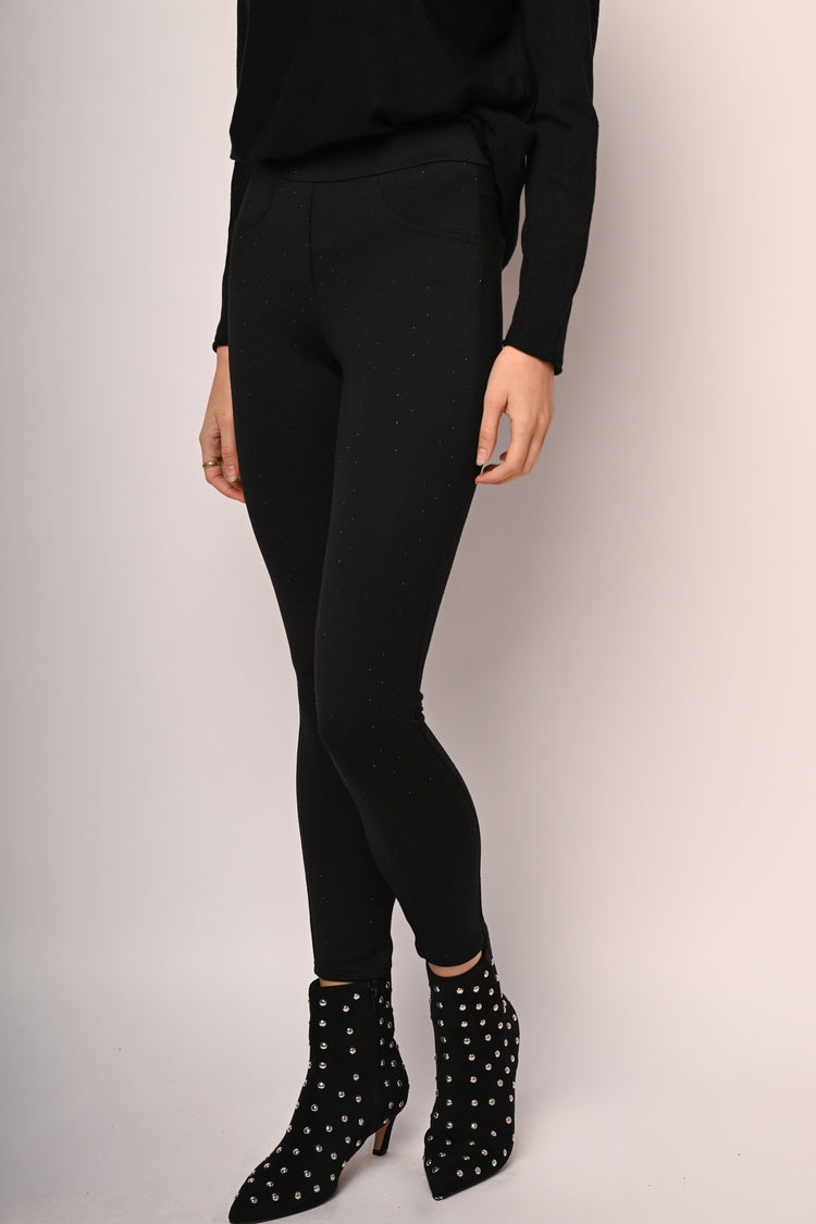 Leggings con strass all-over