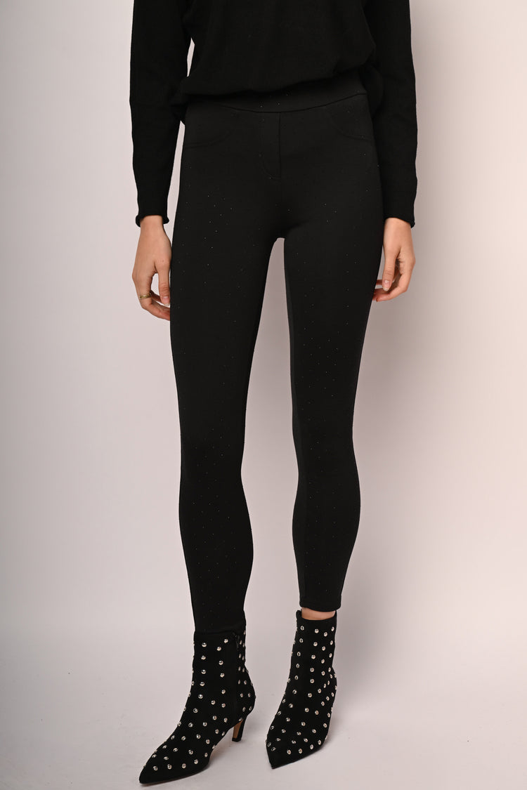 Leggings con strass all-over