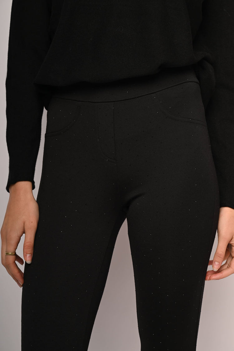 Leggings con strass all-over