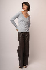 Pantaloni palazzo lucidi