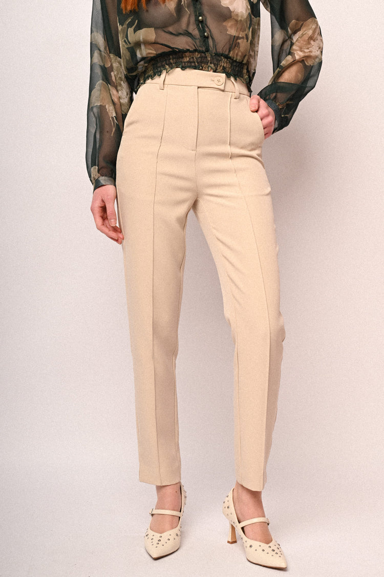 Pantaloni a sigaretta con impuntura