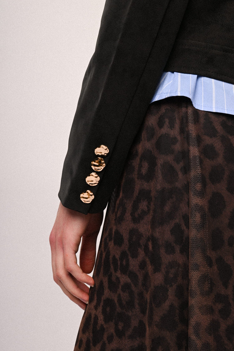 Giacca in faux suede con tasche