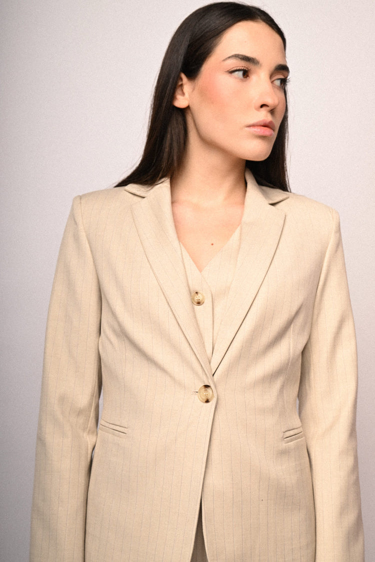 Giacca basic gessato