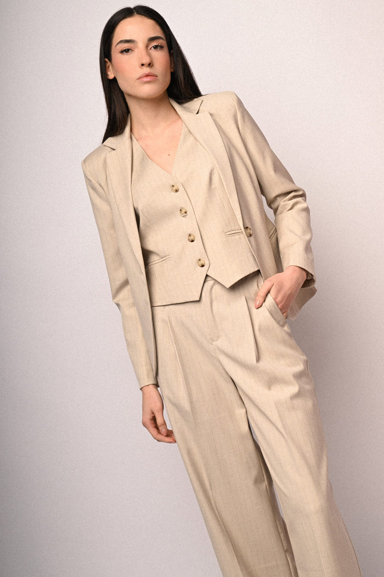 Giacca basic gessato