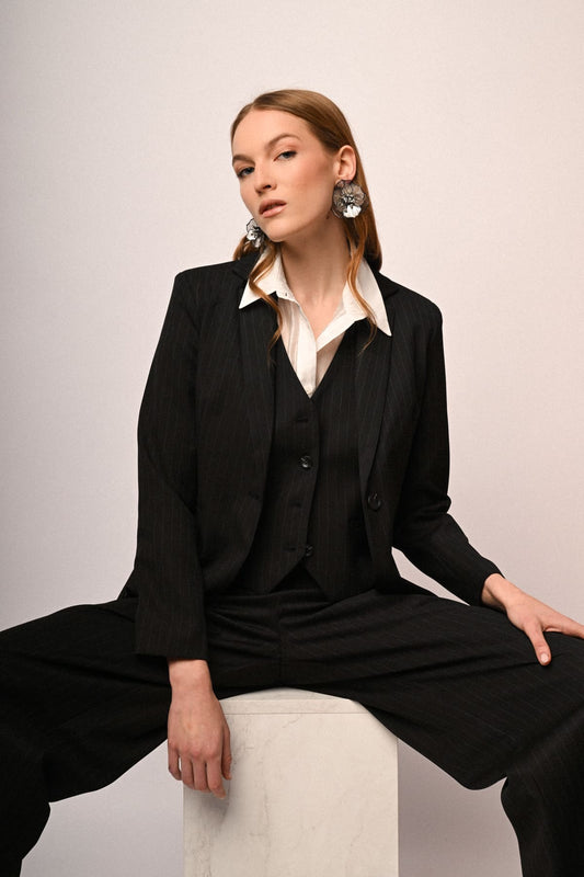 Giacca basic gessato