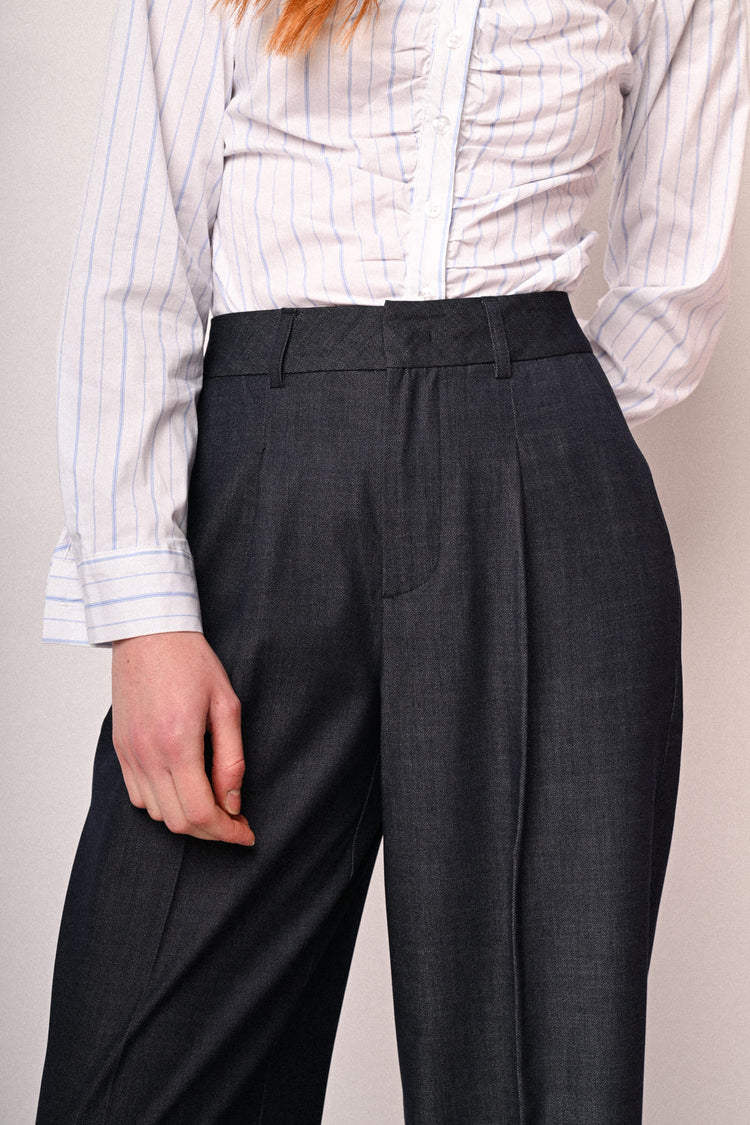 Pantaloni palazzo effetto denim