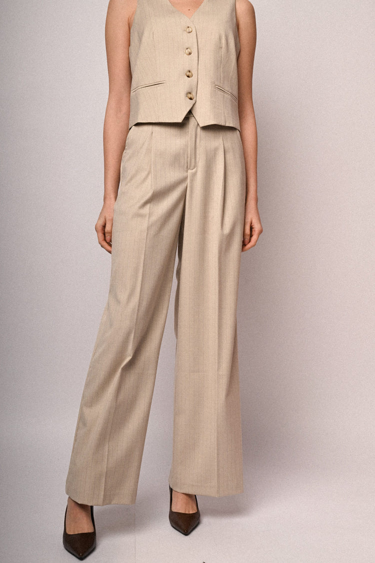 Pantaloni palazzo gessato