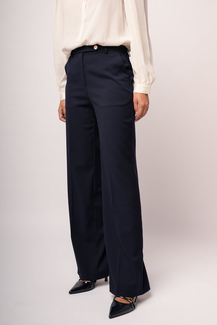 Pantaloni palazzo con linguetta