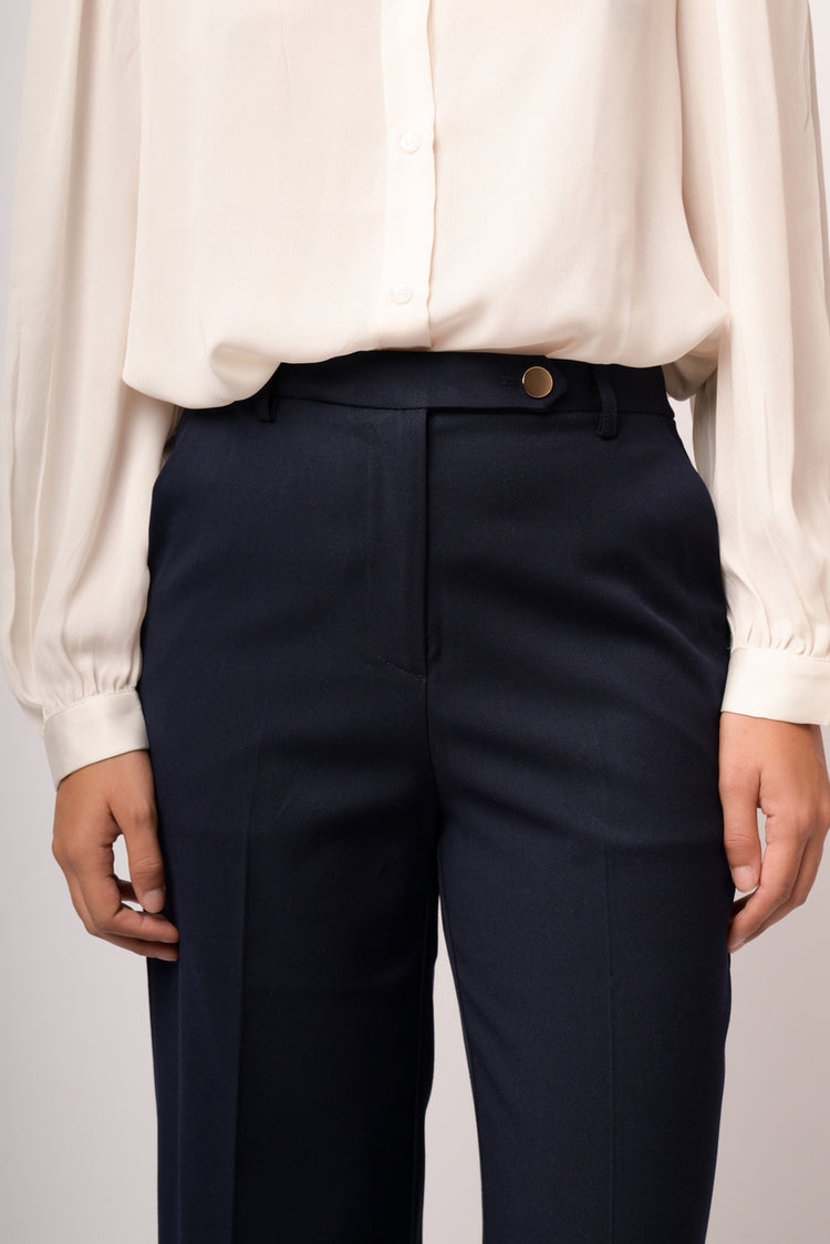 Pantaloni palazzo con linguetta