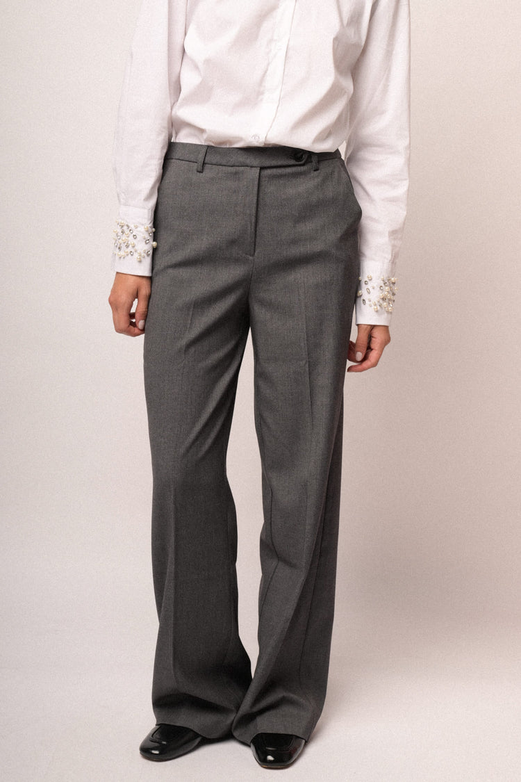 Pantaloni palazzo con linguetta