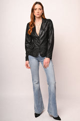 Blazer monopetto in similpelle