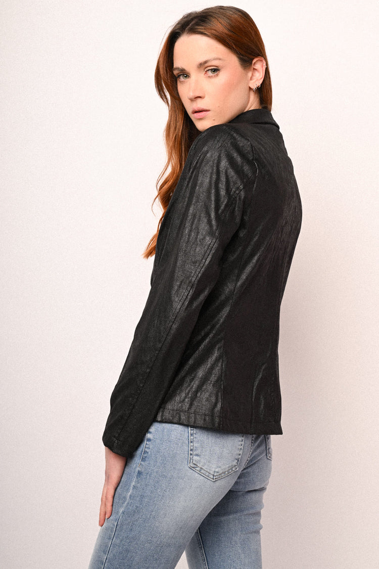 Blazer monopetto in similpelle