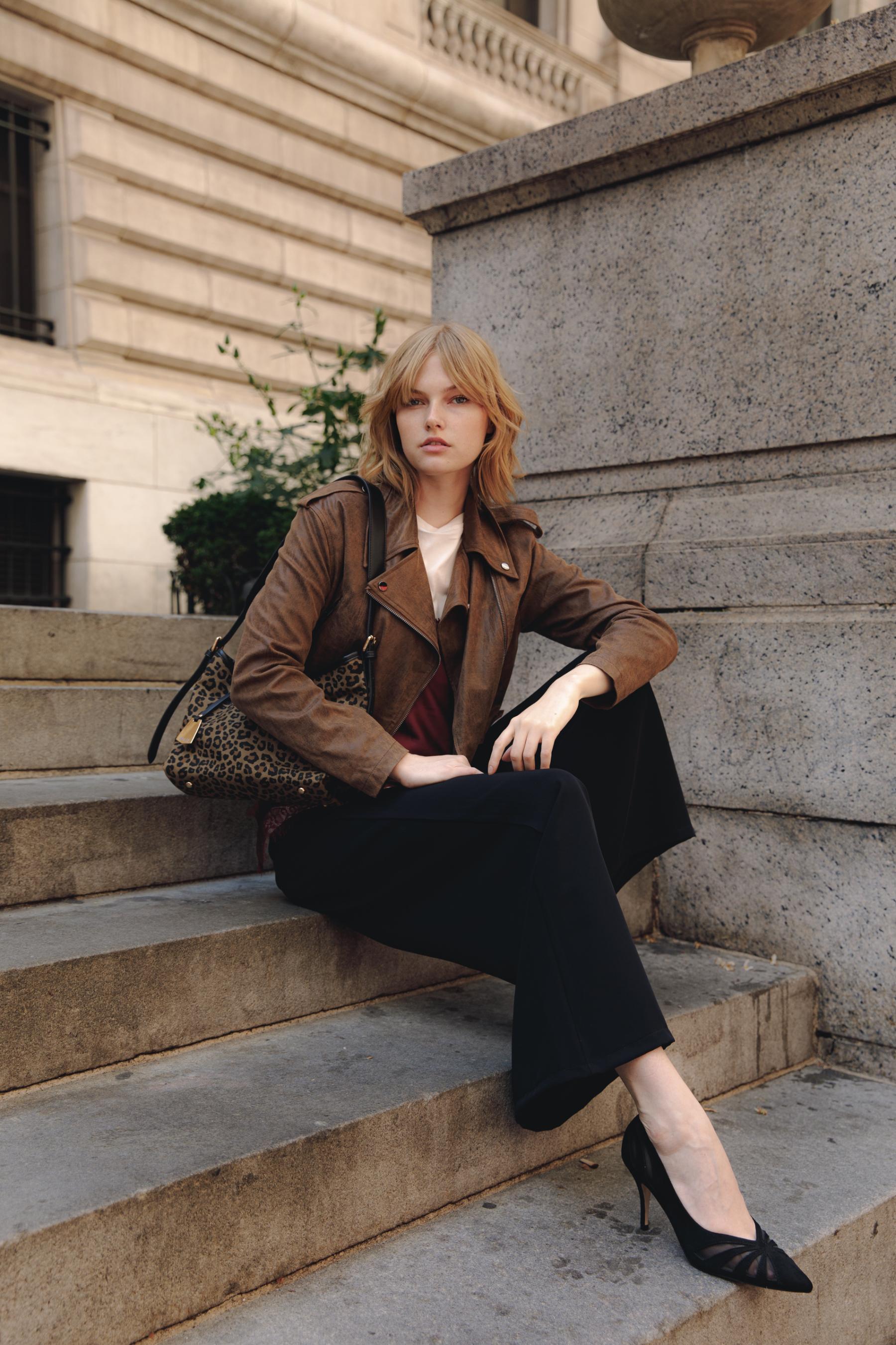 Giacca scamosciata spalmato biker