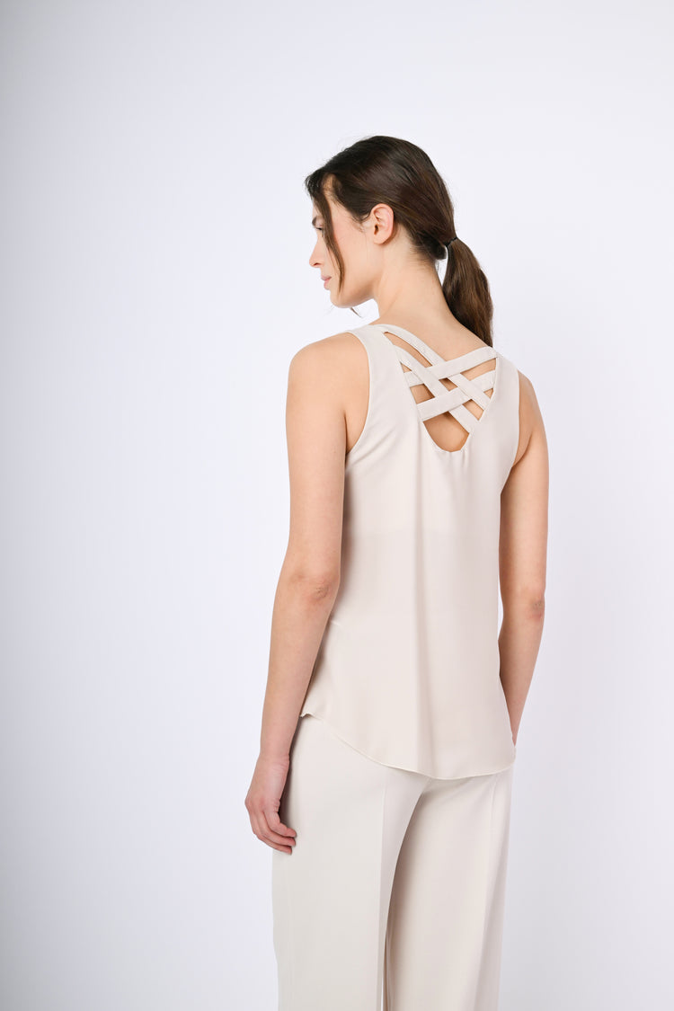 Top con fasce incrociate sul retro