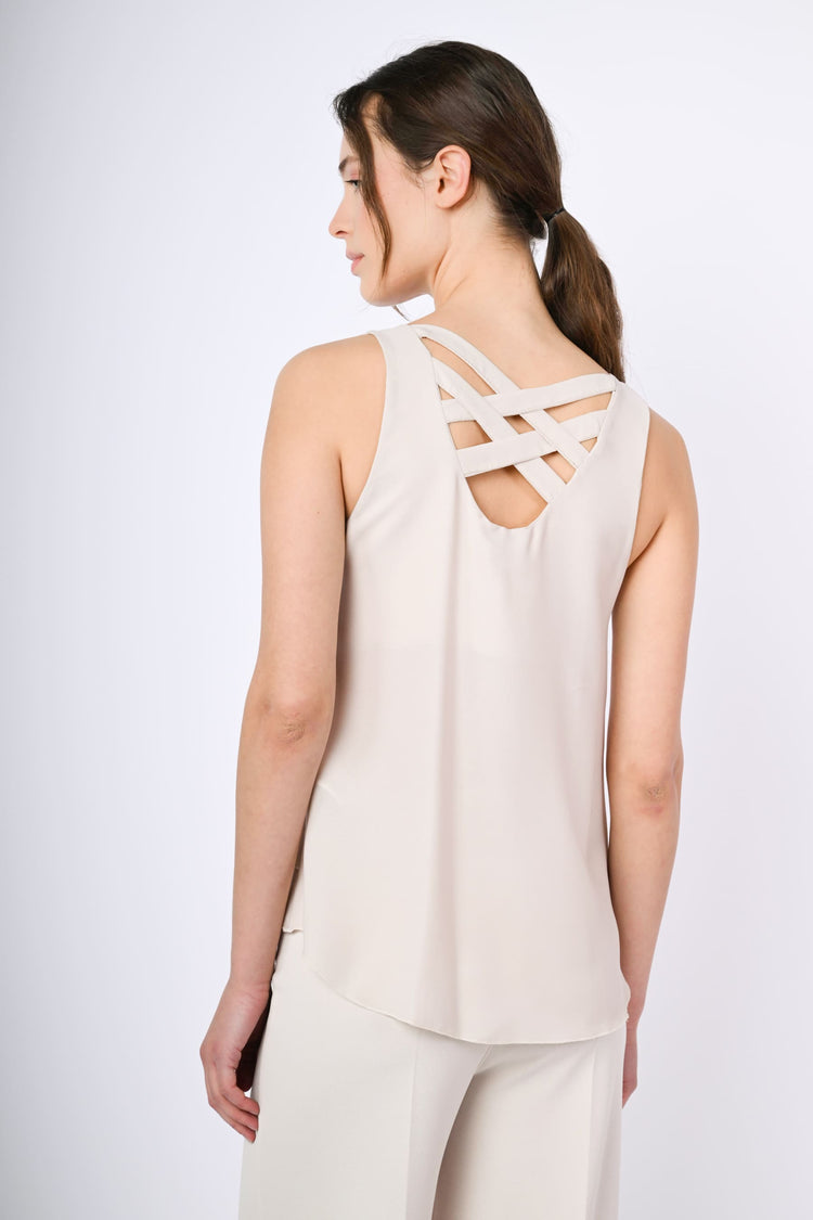 Top con fasce incrociate sul retro