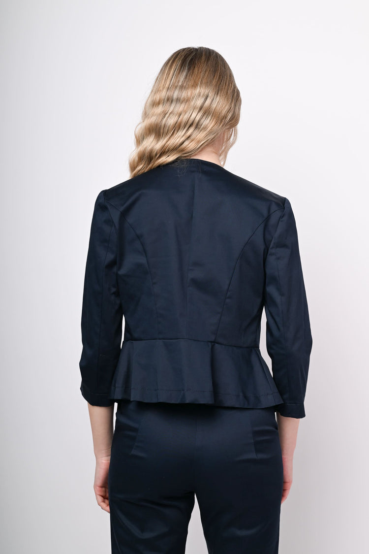 Blazer crop con balza