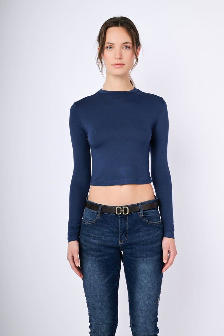 Top crop a maniche lunghe