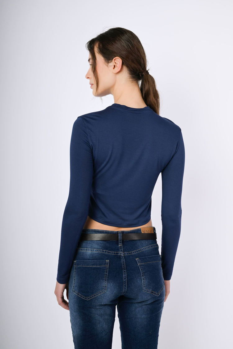 Top crop a maniche lunghe