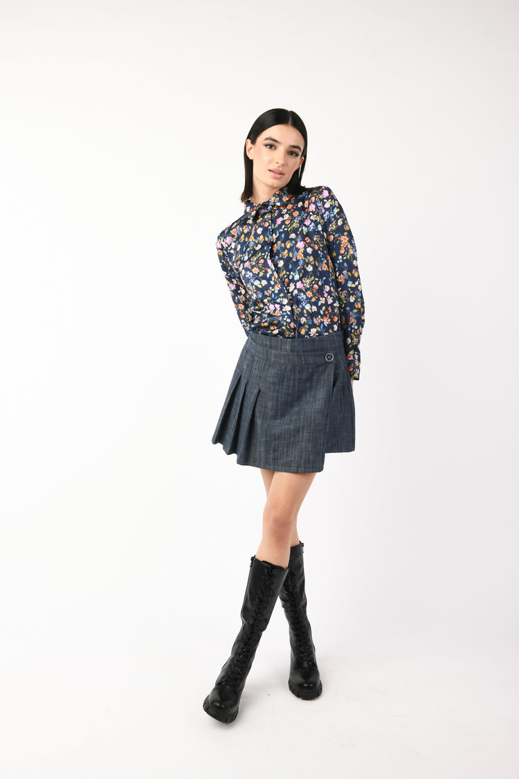Skorts effetto denim