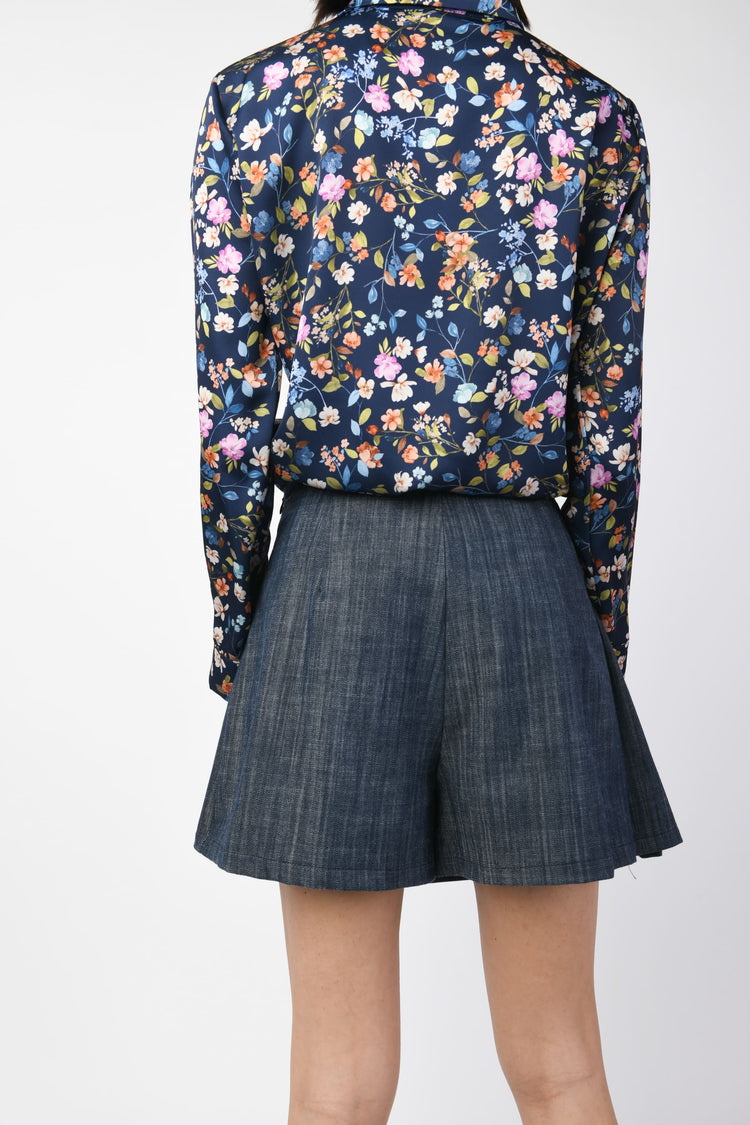 Skorts effetto denim