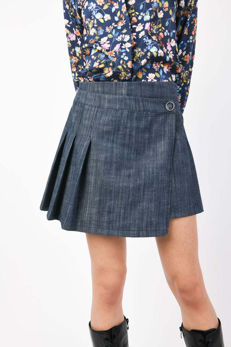 Skorts effetto denim