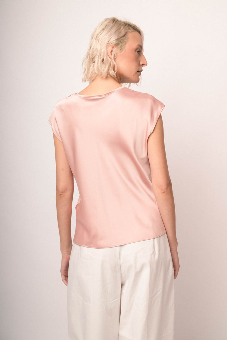Top scollo V con strass