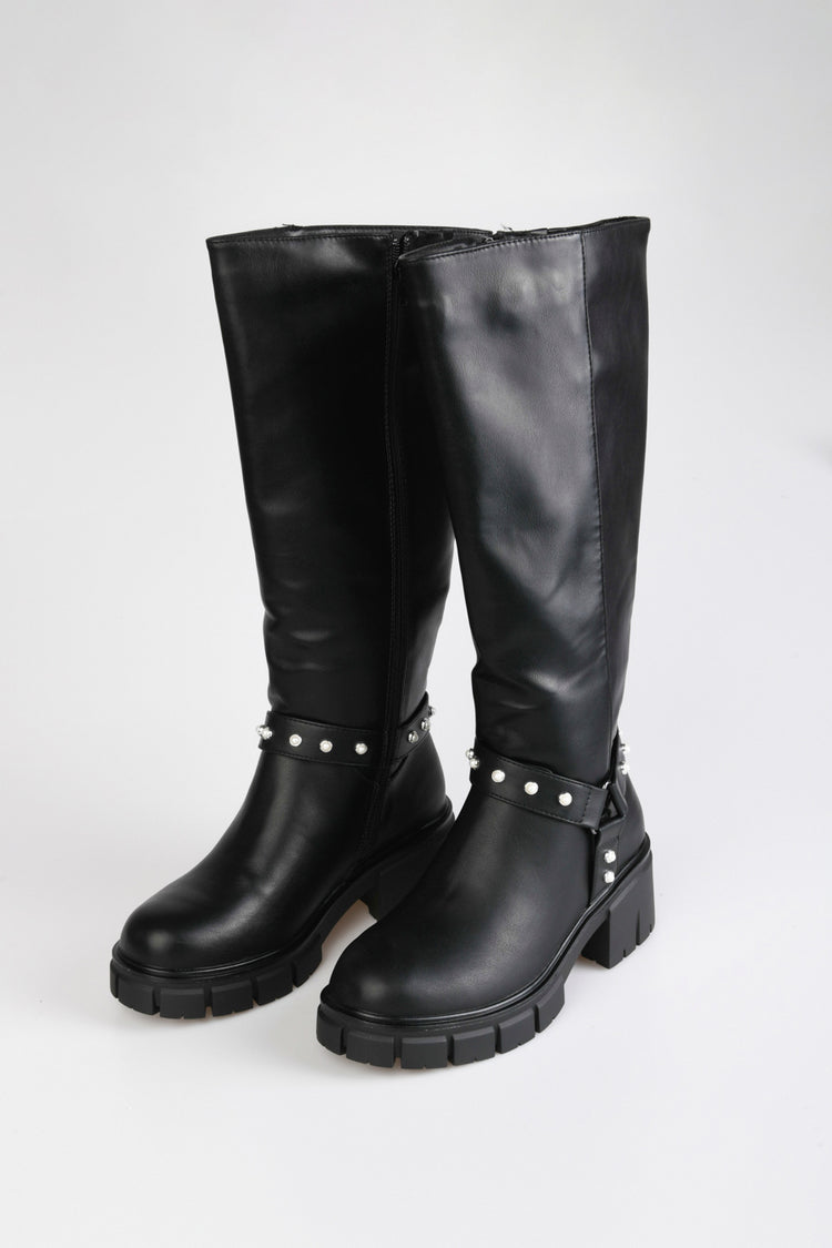 Stivali con perle decorative