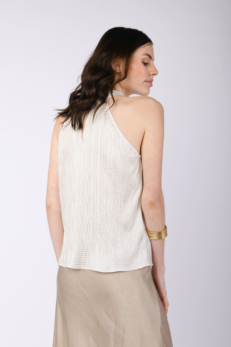 Top in raso increspato