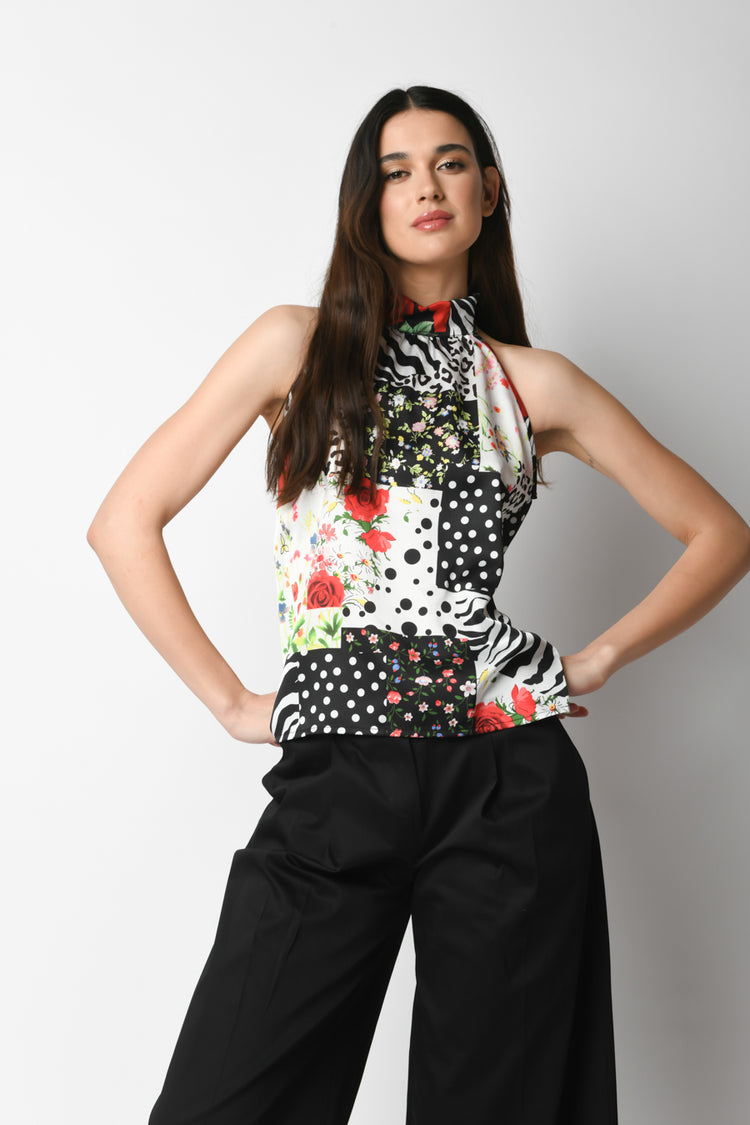Top a stampa patchwork