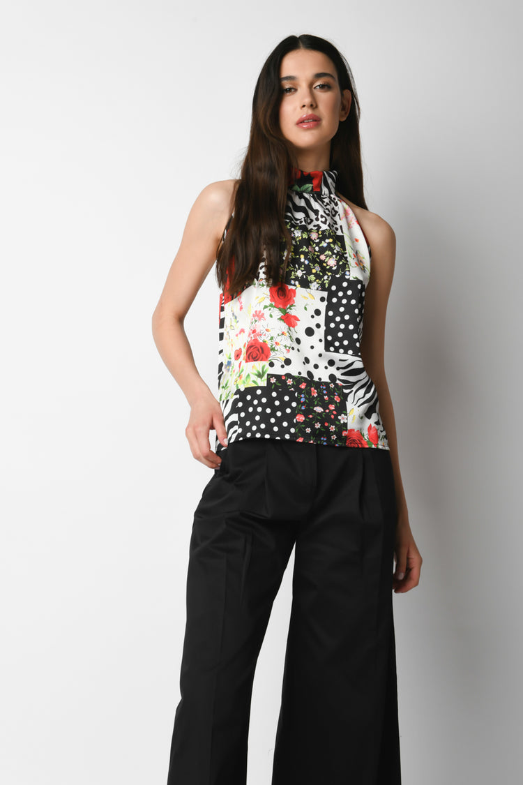 Top a stampa patchwork