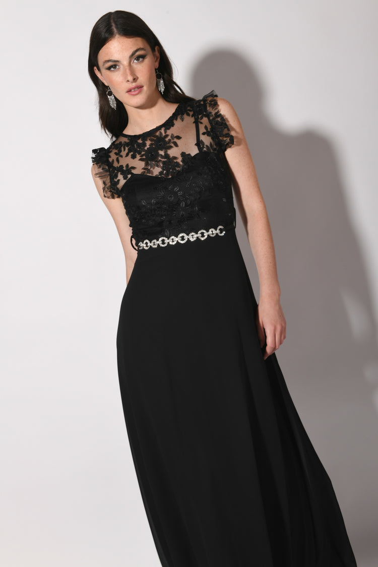 Vestito Lungo Vestiti Lunghi Pizzo Abiti Cerimonia Lunghi Abiti Lunghi Con Corpetto In Pizzo Abito