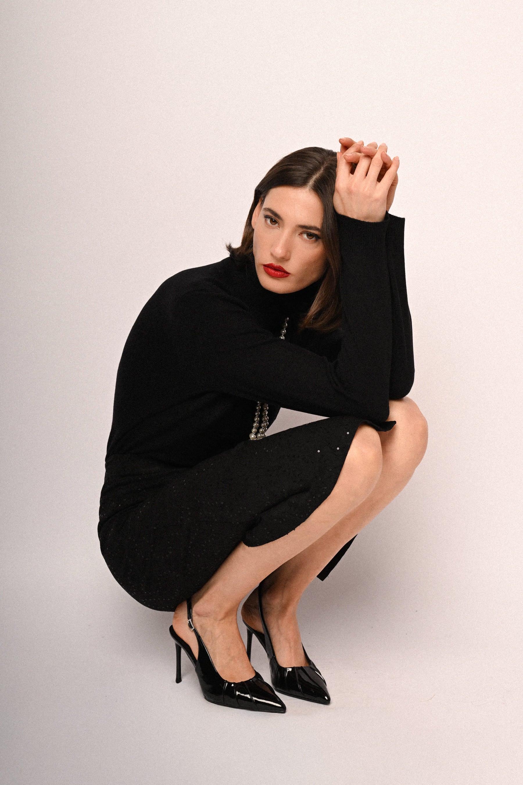 Gonna midi testurizzata con paillettes