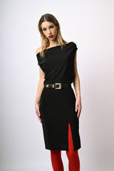 Abito a tubino in maglia con strass