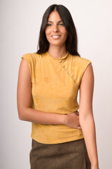 Maglia bottoni devoree fiori