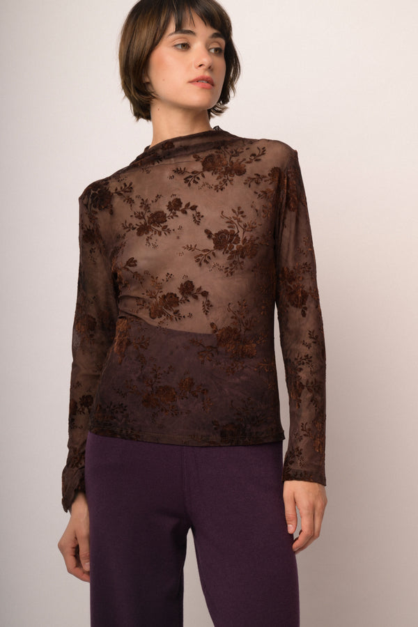 Maglia shiffer devoree fiori