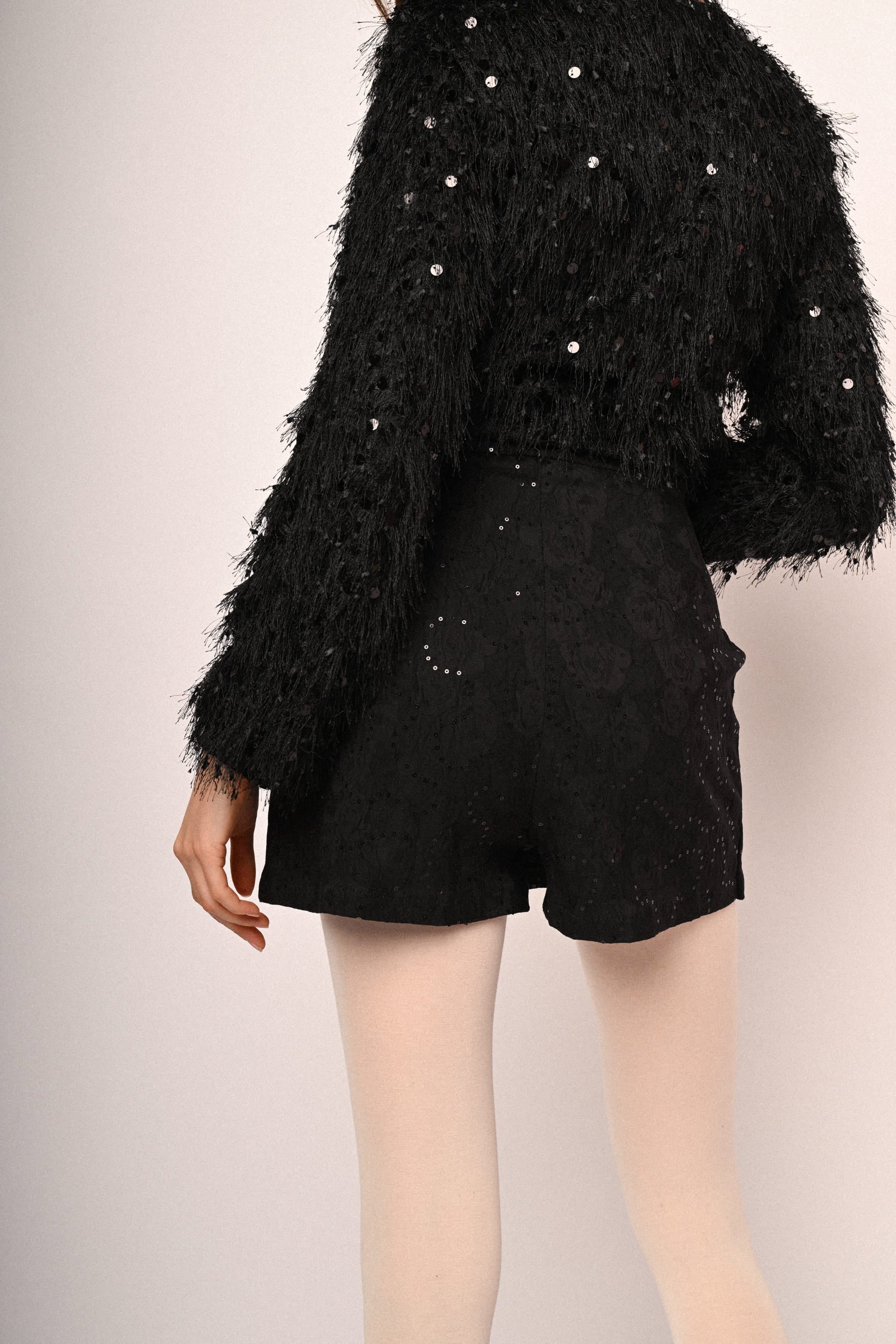 Skort testurizzato con paillettes