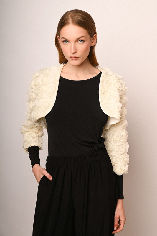 Coprispalle rose tridimensionali