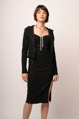 Giacca in jacquard paillettes