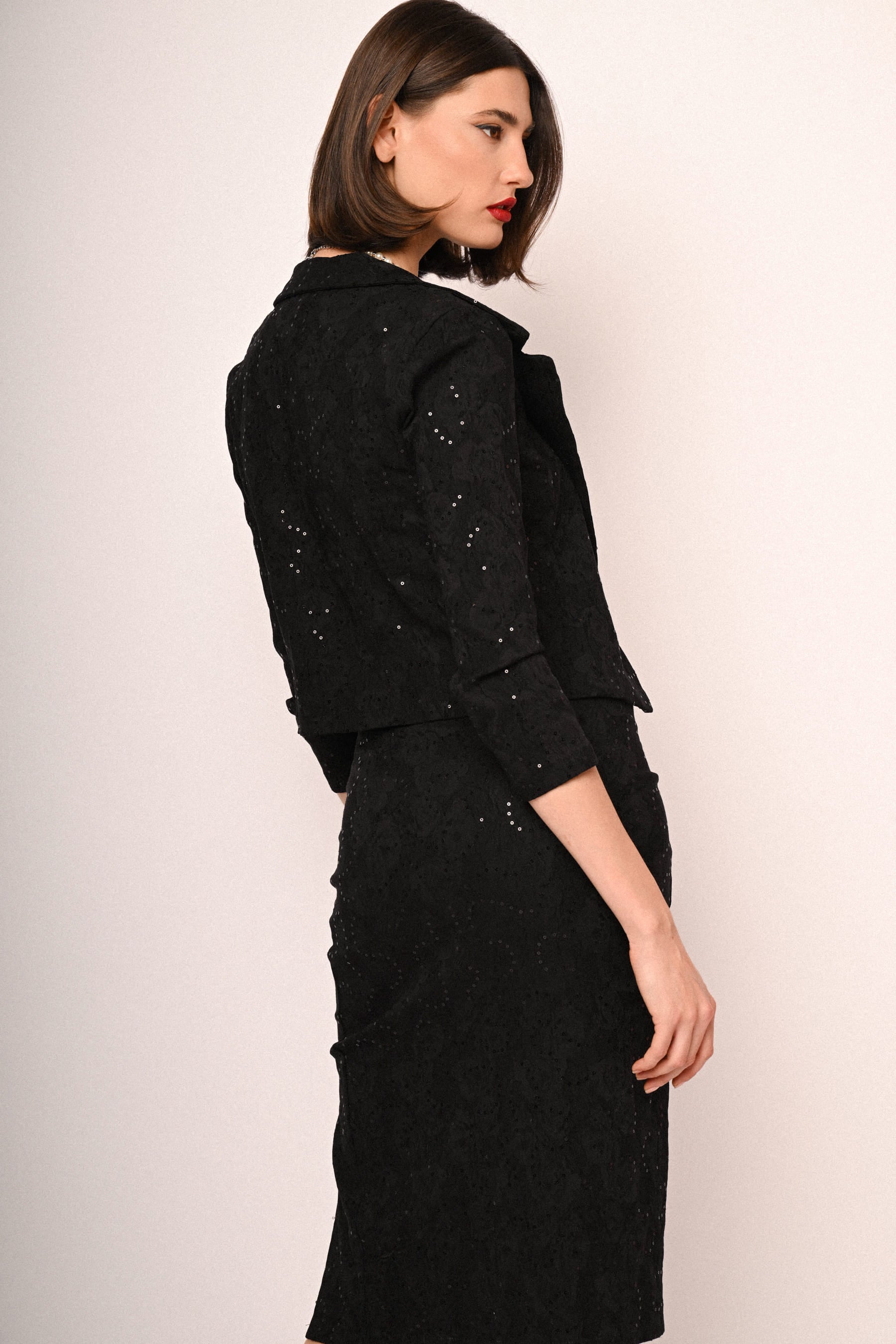 Blazer testurizzato con paillettes